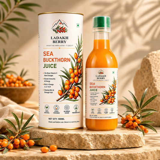 Ladakh Berry Sea Buckthorn Juice – 500ml | Cold-Pressed Himalayan Superfruit